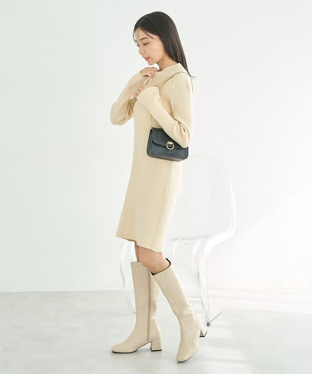 earth music&ecology ニットミニワンピース Ivory