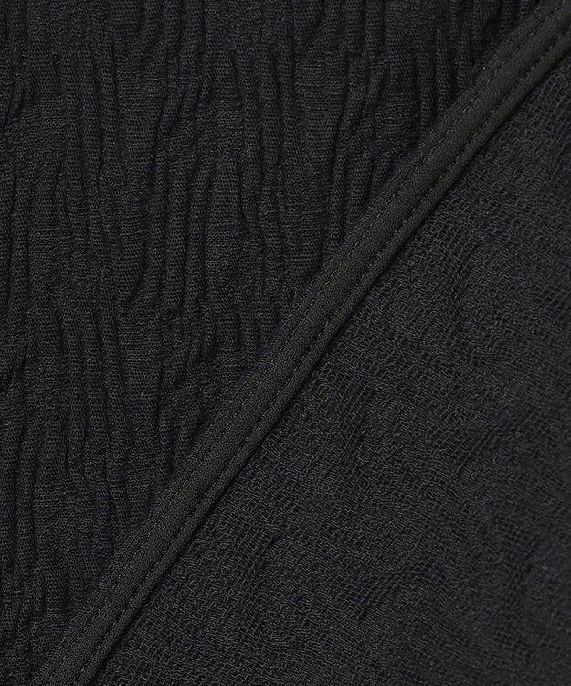 UNFILO 【洗える/シワになりにくい】フクレジャガードブラウス ブラック