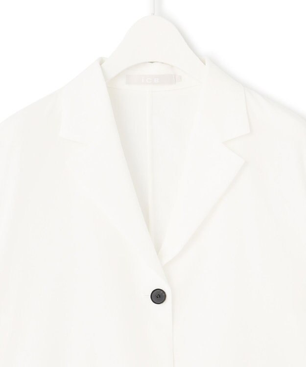 ICB 【洗える】 マイクロパナマボイル ジャケット オフホワイト系