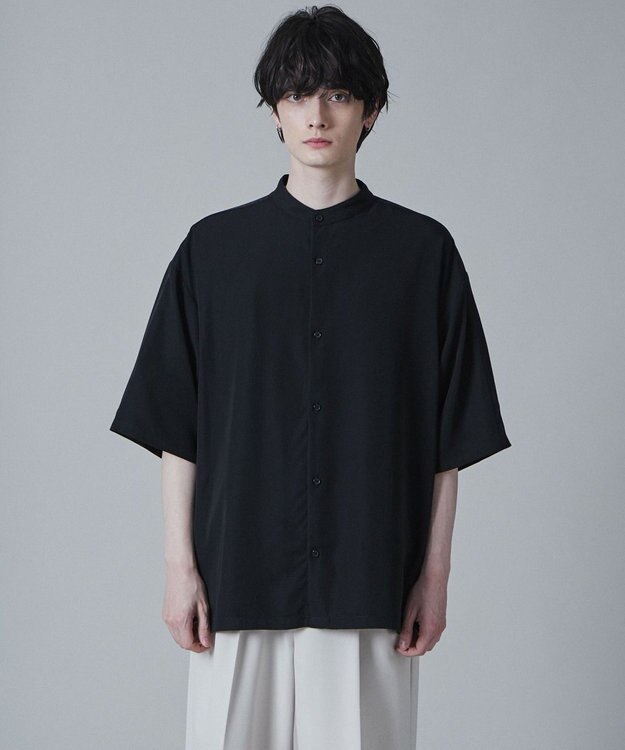 WEGO トロミBIGバンドカラーシャツ（S） ブラック