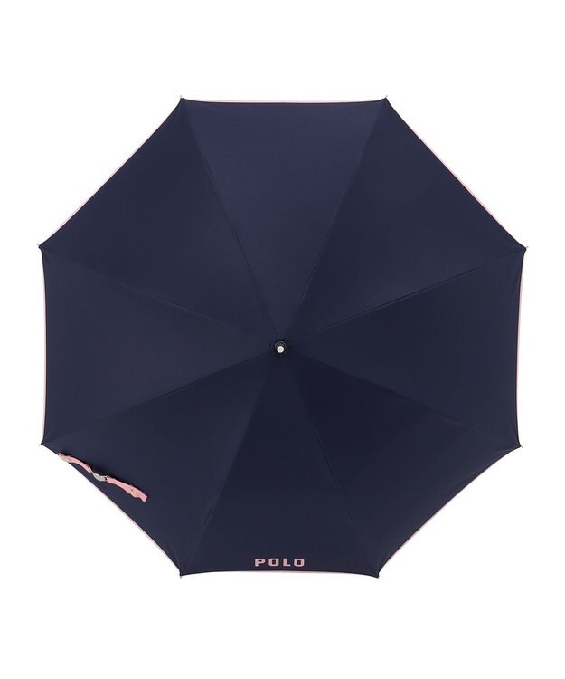 MOONBAT POLO RALPH LAUREN 晴雨兼用日傘 長傘 ポロベアプリント／一級遮光 遮熱 UV ネイビー×ピンク＆ベアＰｔ