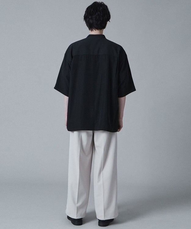 WEGO トロミBIGバンドカラーシャツ（S） ブラック