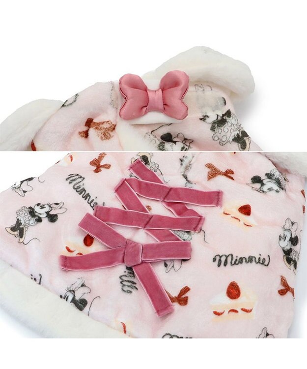 PET PARADISE ディズニー ミニー ポンチョ 《ケーキ柄》 小型犬 ピンク