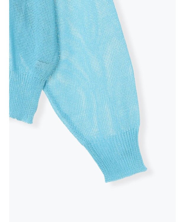 Te chichi 【WEB限定カラーあり】ペーパータッチヤーン2wayメッシュニット ブルー