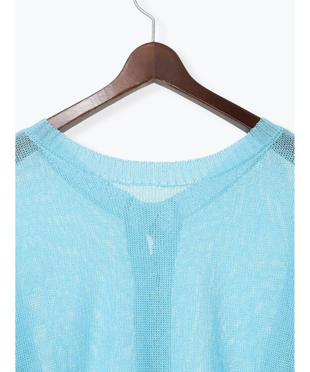 Te chichi 【WEB限定カラーあり】ペーパータッチヤーン2wayメッシュニット ブルー