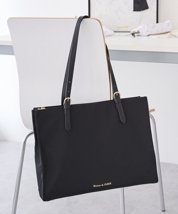 Maison de FLEUR 撥水加工マルチポケットキャリーオンバッグ Black