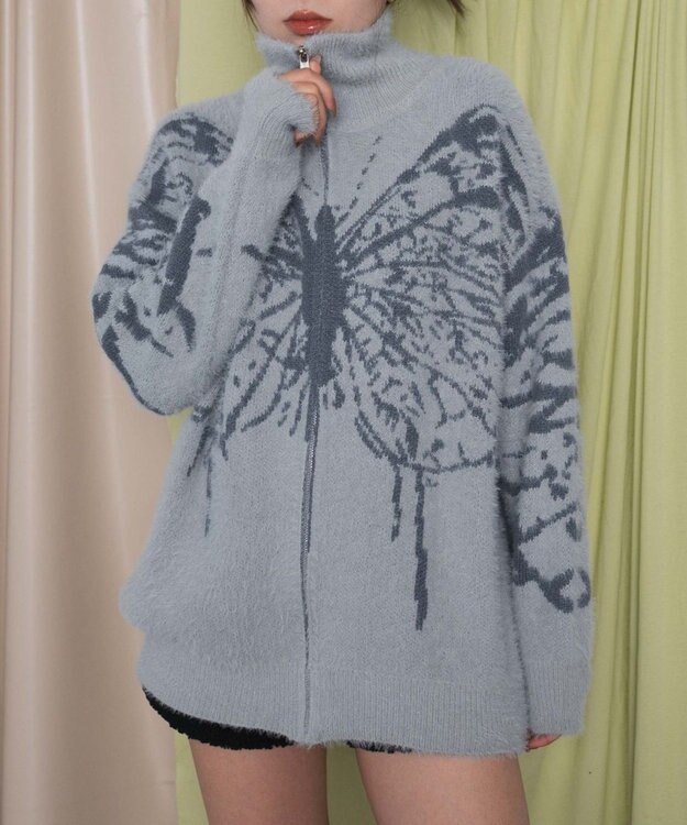 WEGO バタフライジップニット グレー