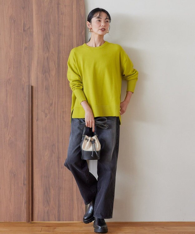 AMERICAN HOLIC バイパチサイドスリットニットプルオーバー Yellow