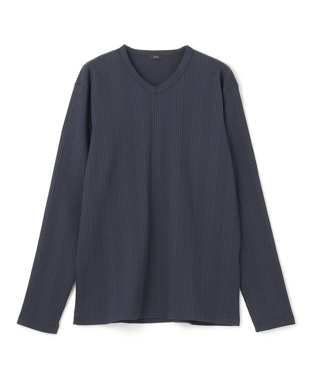 JOSEPH HOMME 【LEON 掲載】テックリブジャージー　Vネックカットソー ネイビー系