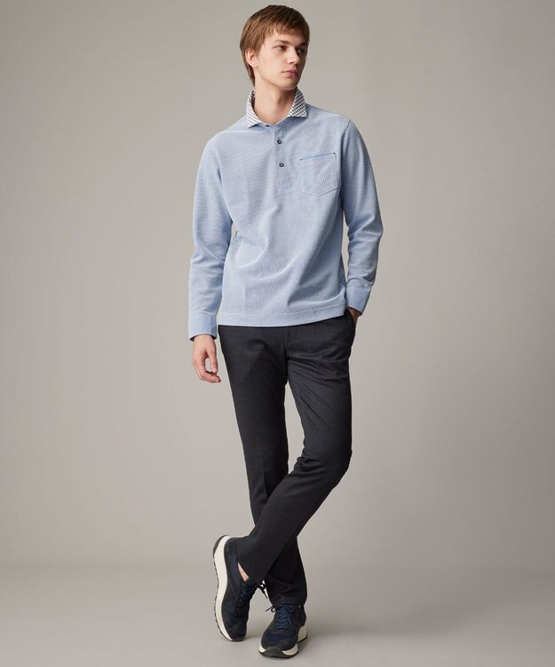 JOSEPH ABBOUD 【25SS・オーガニックコットン使用】ダディ ポロシャツ ブルー系