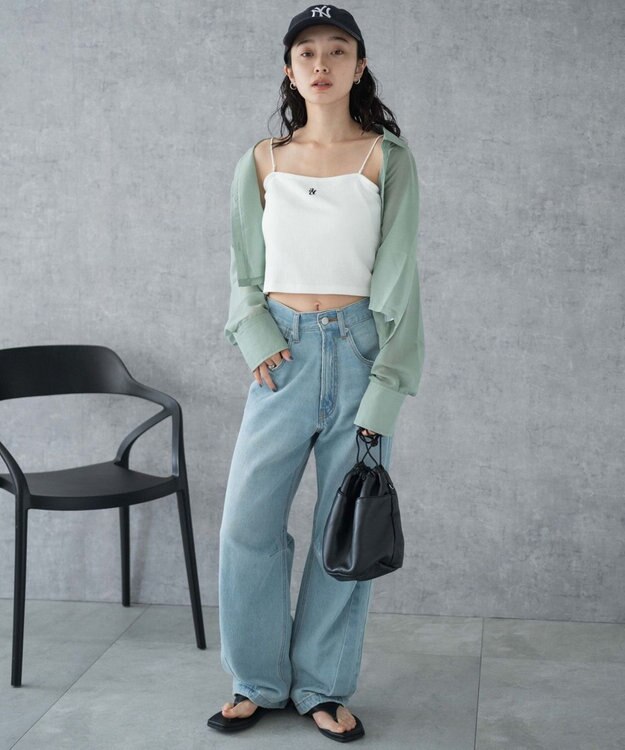 WEGO 【カップ付き/SMサイズ展開】nachumoreショートワンポイントキャミ オフホワイト