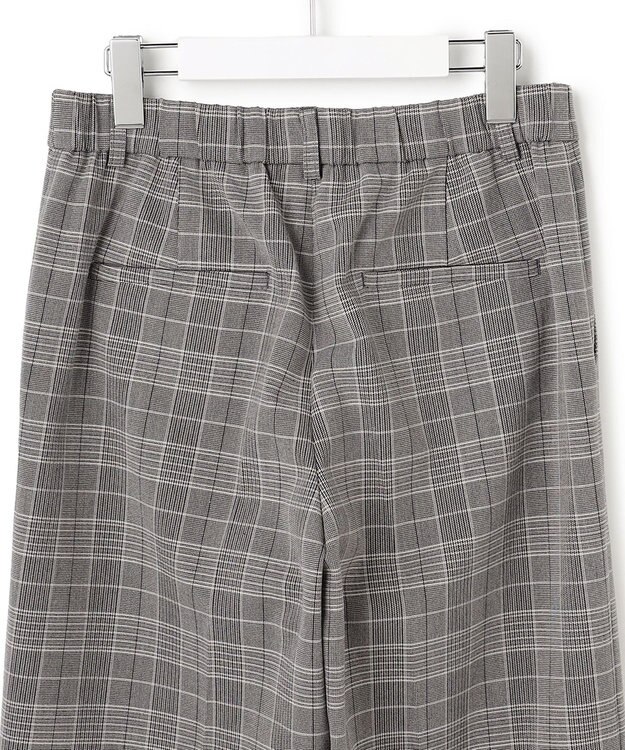 23区 【洗える】ウォームストレッチ チェック ワイド パンツ グレーチェック