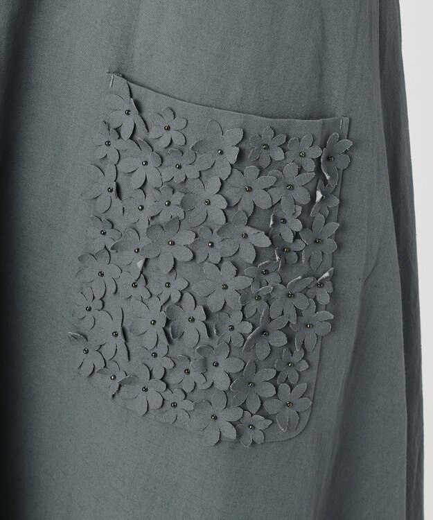 23区 S 【R(アール)】コットンリネン ポケットデザイン ワンピース アッシュグリーン系