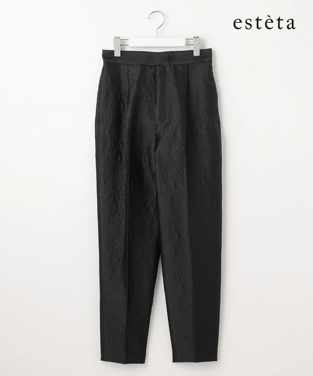 23区 【エステータ】シャイニージャカード パンツ ブラック系
