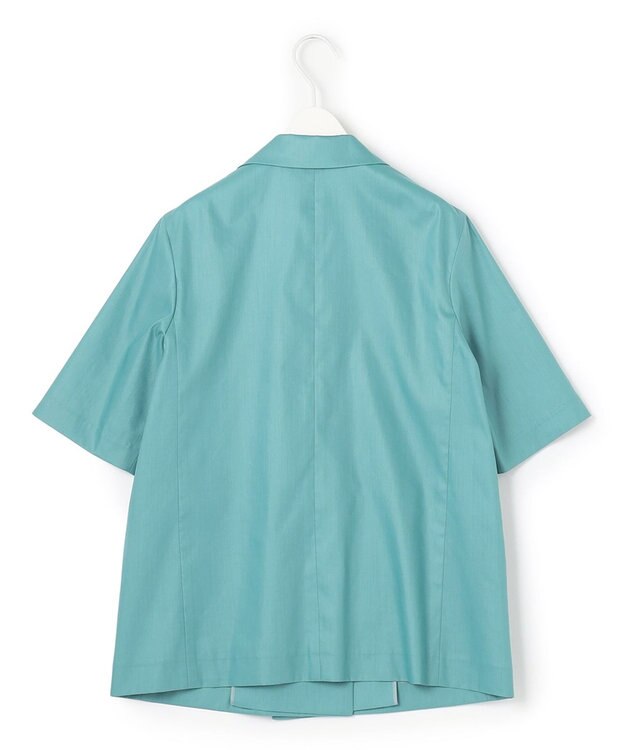 ICB 【接触冷感・洗える】エステルラミーチンツ ハーフスリーブジャケット セルリアン系