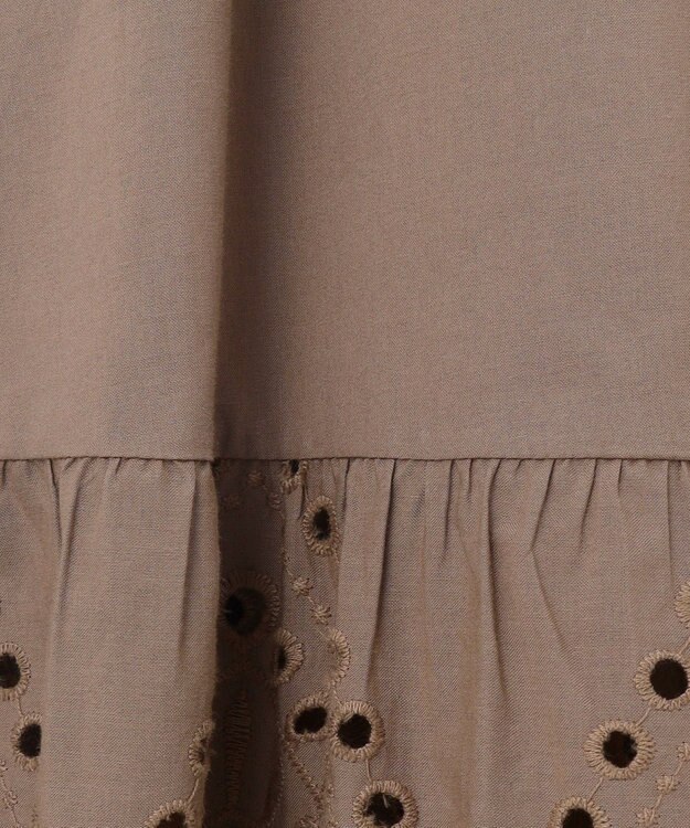 Feroux 刺繍入りシャツ ワンピース ダークブラウン系