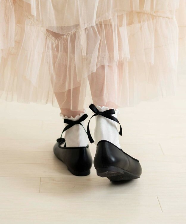 WEGO バックリボンクルーソックス ホワイト