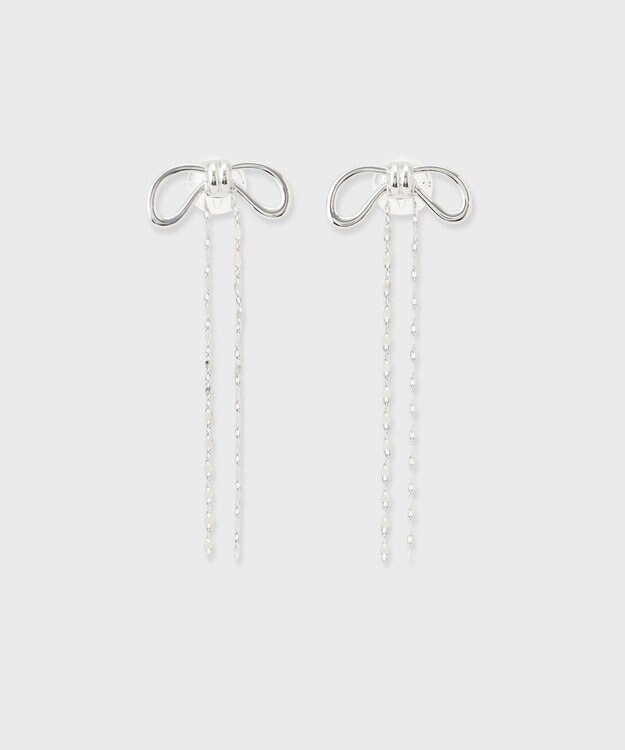 GRACE CONTINENTAL リボンチェーンピアス シルバー