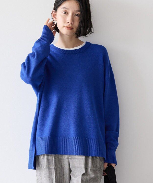 AMERICAN HOLIC バイパチサイドスリットニットプルオーバー Blue