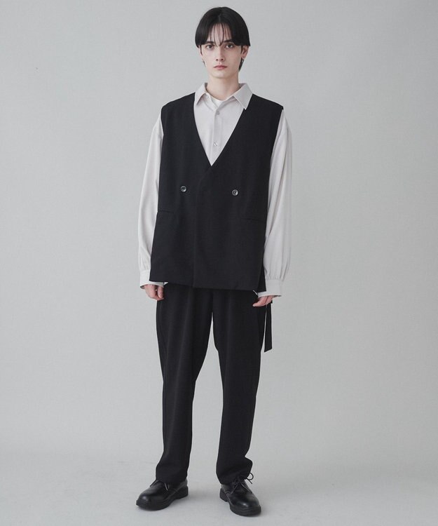 WEGO 【ユニセックス着用ITEM】TRノーカラーベスト ブラック