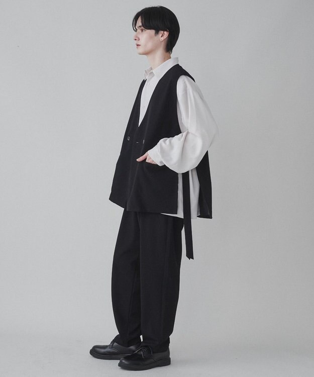 WEGO 【ユニセックス着用ITEM】TRノーカラーベスト ブラック