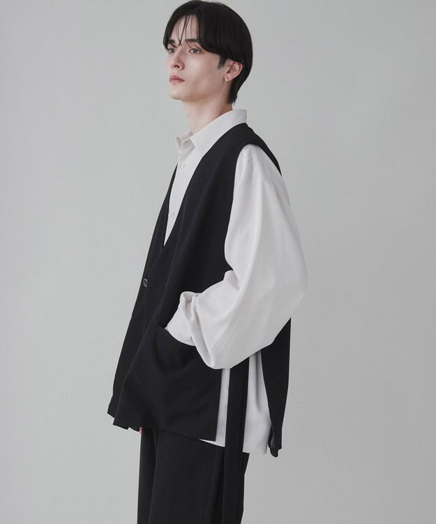 WEGO 【ユニセックス着用ITEM】TRノーカラーベスト ブラック