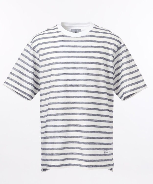 JOSEPH ABBOUD MOUNTAIN 【SPACE】OGリネンボーダー Tシャツ ブルー系2