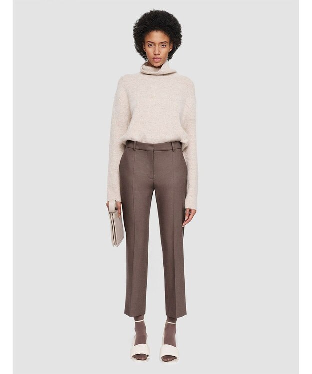 JOSEPH ライトフランネル　スリムストレートトラウザーズ Carob