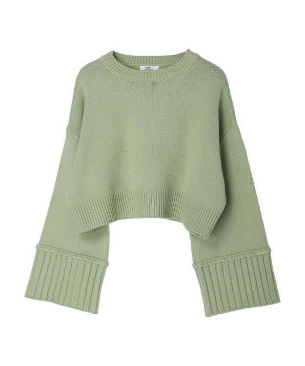 earth music&ecology ワイドスリーブプルオーバー Lime Green