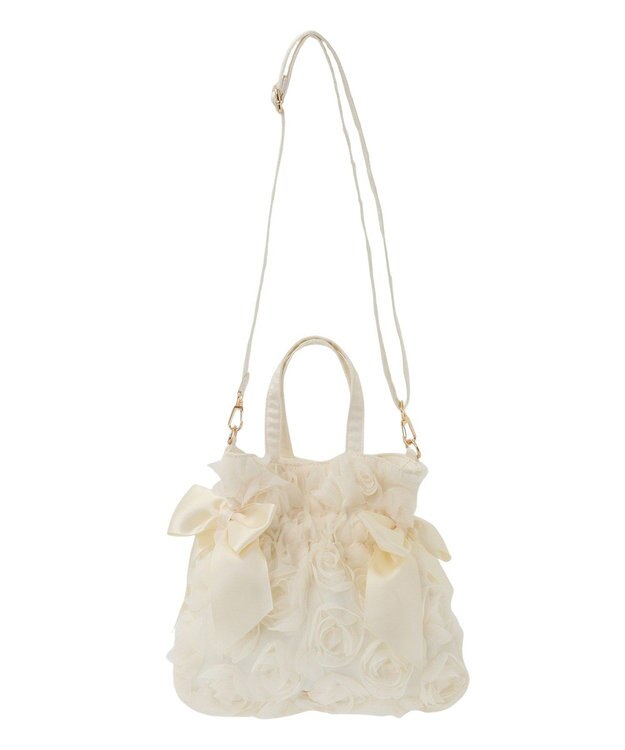 Maison de FLEUR チュールローズダブルリボン2Way Ivory