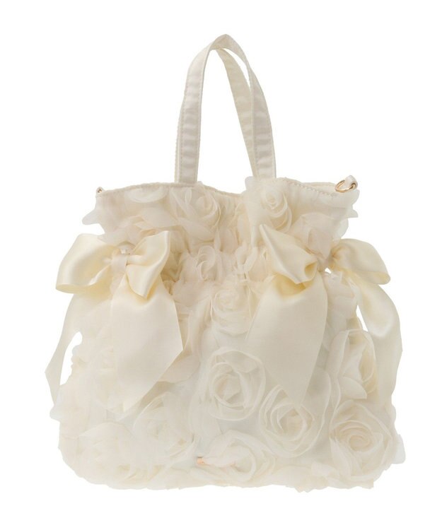 Maison de FLEUR チュールローズダブルリボン2Way Ivory