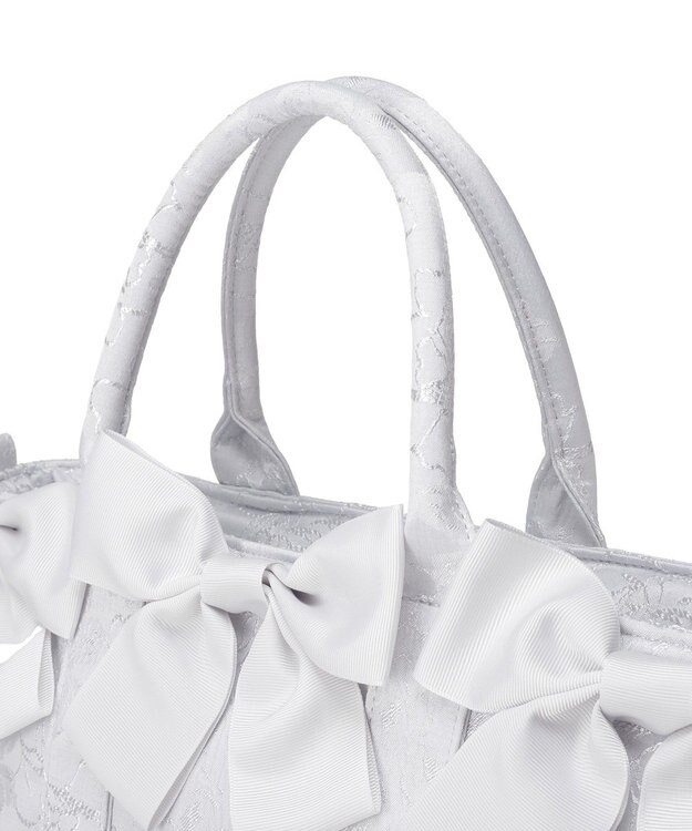 Maison de FLEUR ブルーマニアボリュームリボン２ＷａｙトートＭバッグ Light Blue