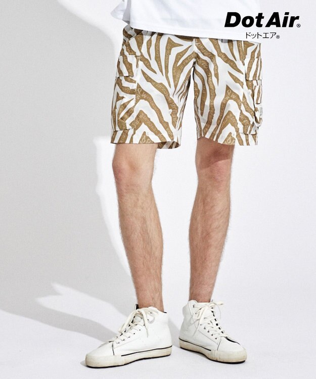PW CIRCULUS 【高通気 / 軽撥水 / 軽量のDotAir 使用】【MEN】ゼブラ柄ベルテッドショーツ ベージュ系5