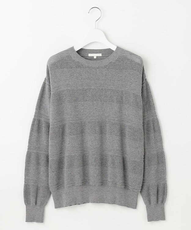 自由区 L ファインコットンウール ニット グレー