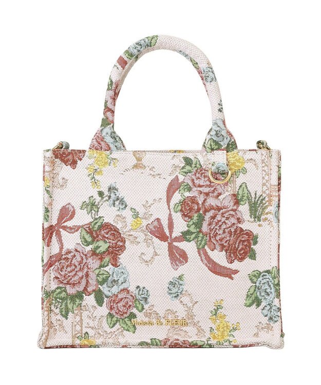 Maison de FLEUR フラワーガーデン柄ゴブラン2Wayスクエアトート Multi