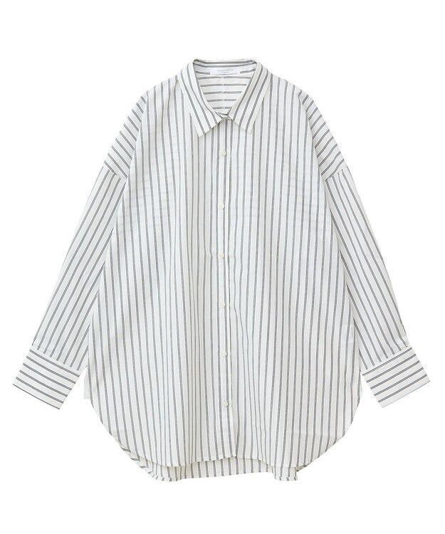 Green Parks イージーケアストライプシャツ Off White