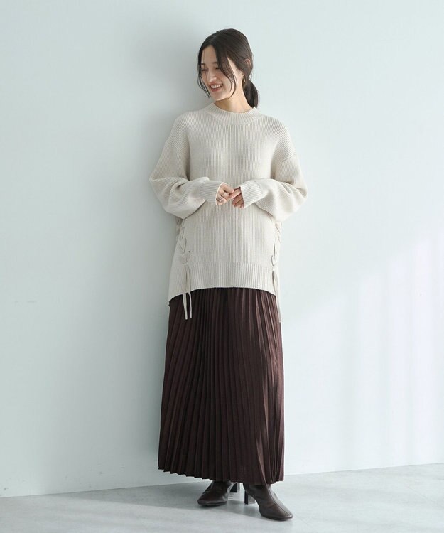 YECCA VECCA レースアップニット Gray Mixture