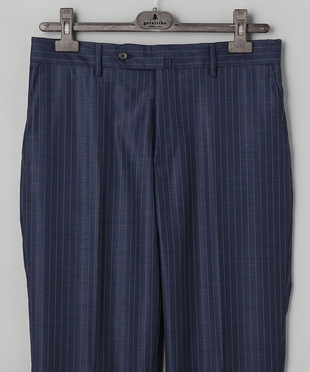 GOTAIRIKU 【Loro Piana Fabric】365 通年 3ピーススーツ(ネイビーストライプ) ダルブルー×ストライプ