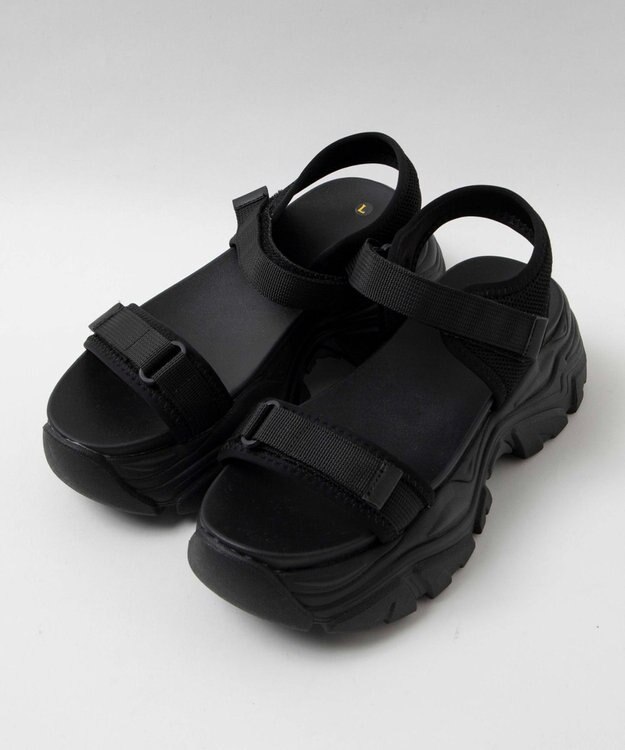 WEGO 【S～XLサイズ】厚底ダッドスポーツサンダル ブラック