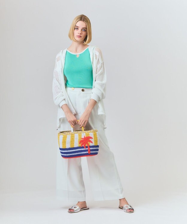 GRACE CONTINENTAL ラインニットノースリーブ ミント