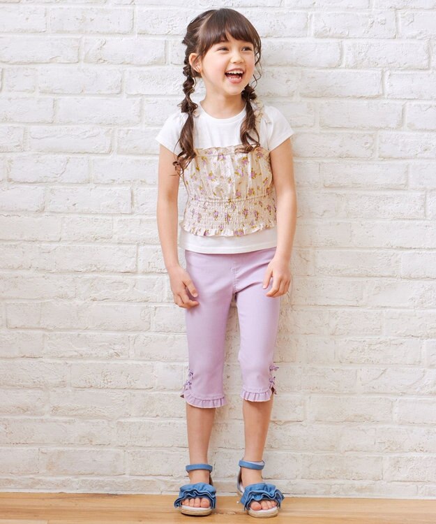 ANY KIDS フリル カプリ パンツ ラベンダー