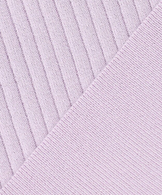 ICB 【洗える】コットンポリエステルリブ プルオーバー ライラック系