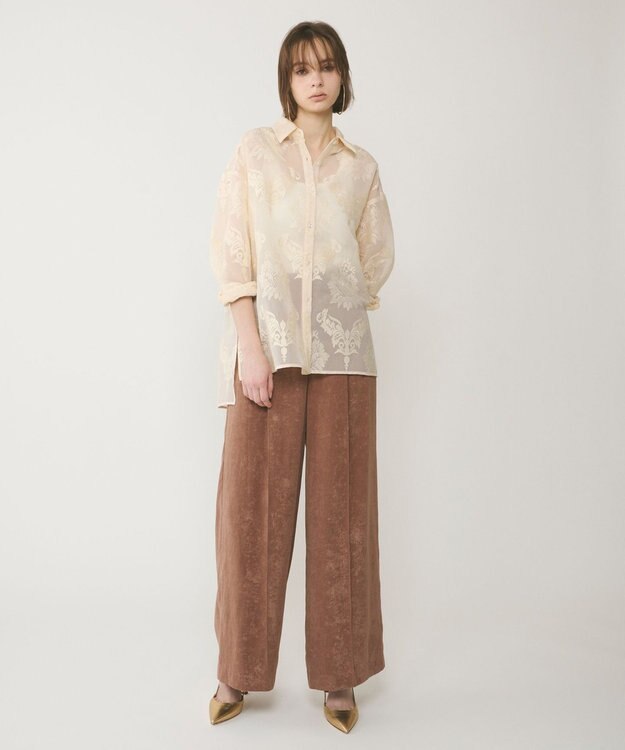 GRACE CONTINENTAL オーナメントオーバーシャツ キナリ