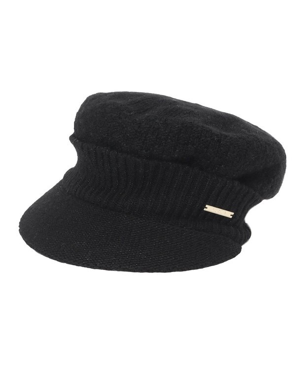 MOONBAT FURLA(フルラ) ラメ折り返しニットキャスケット【日本製】 ブラック