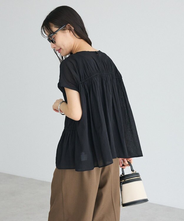 CRAFT STANDARD BOUTIQUE ヴィンテージボイルギャザーブラウス Black