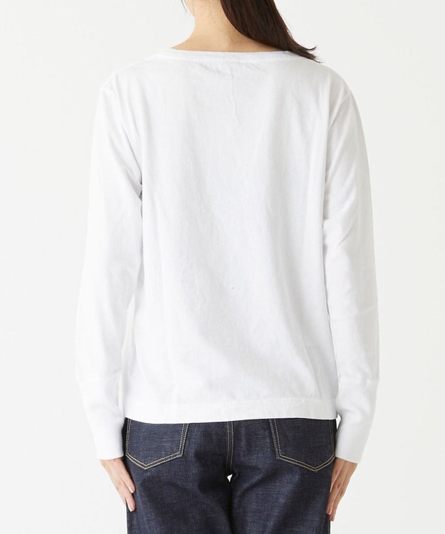 caqu caqu x GoodOn roundneck L/S tee  シンプルゆったりフィットシャツ white