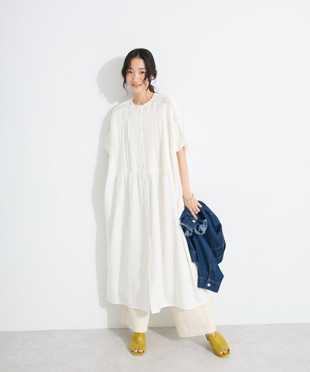 CRAFT STANDARD BOUTIQUE クロッシェレースピンタックワンピース White