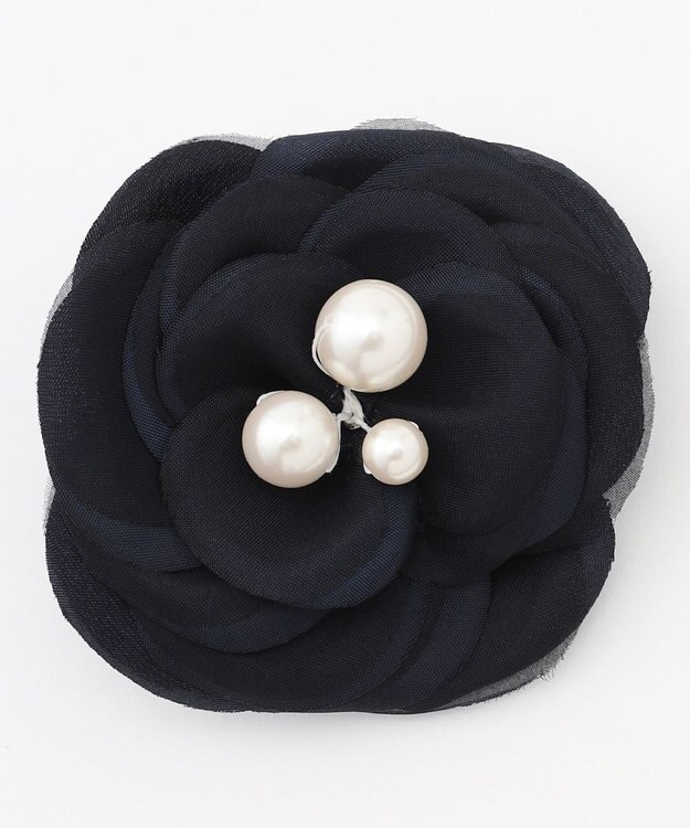 組曲 エアリーフラワーパールコサージュ ネイビー系