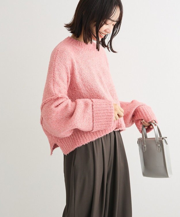 Green Parks ・Ｐｅｔｉｔ　Ｆｌｅｕｒ　ブークレワイドニット Pink