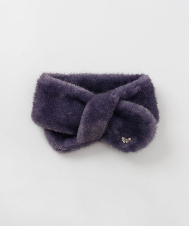 AURORA 【 ANNA SUI（アナ スイ）】エコファー差込みマフラ－ パープル